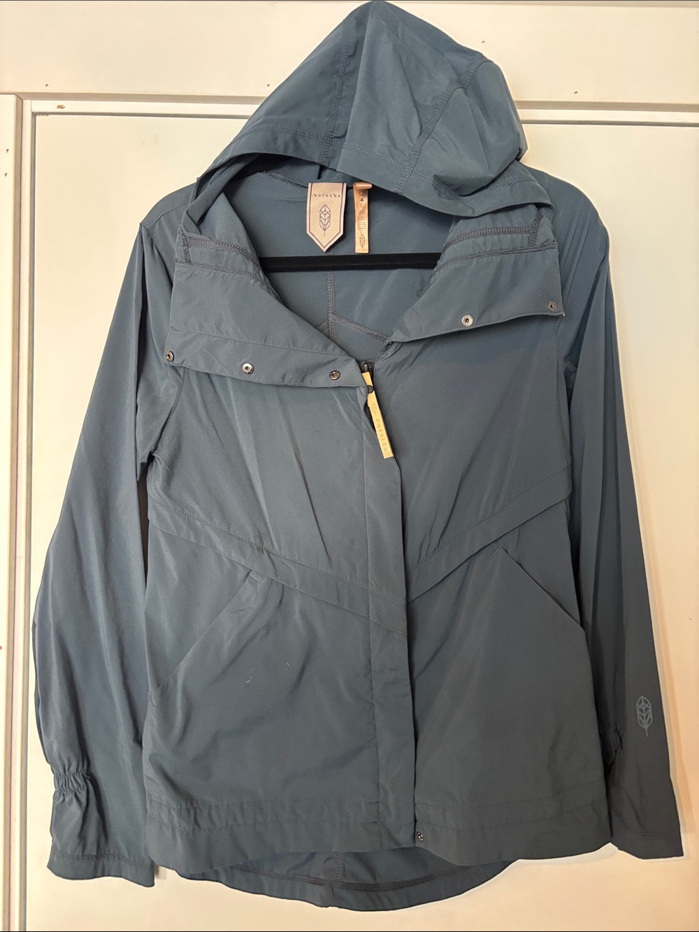 Women's Hooded Utility Jacket in Slate Blue by